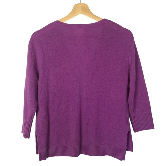 Anthropologie The Cashmere Collection Cassini Purple Knit Sweater XS - Picture 3 of 5